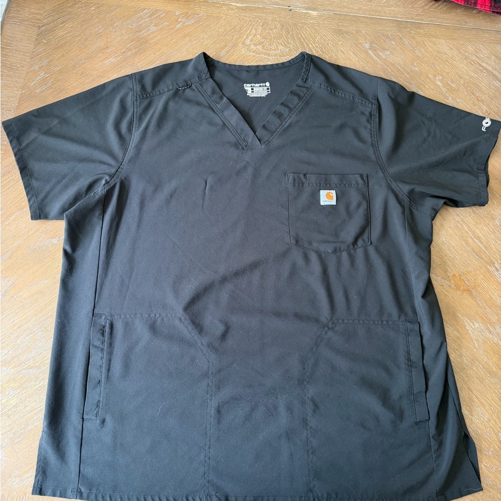 Carhartt Black V-Neck Short Sleeve Scrub Top